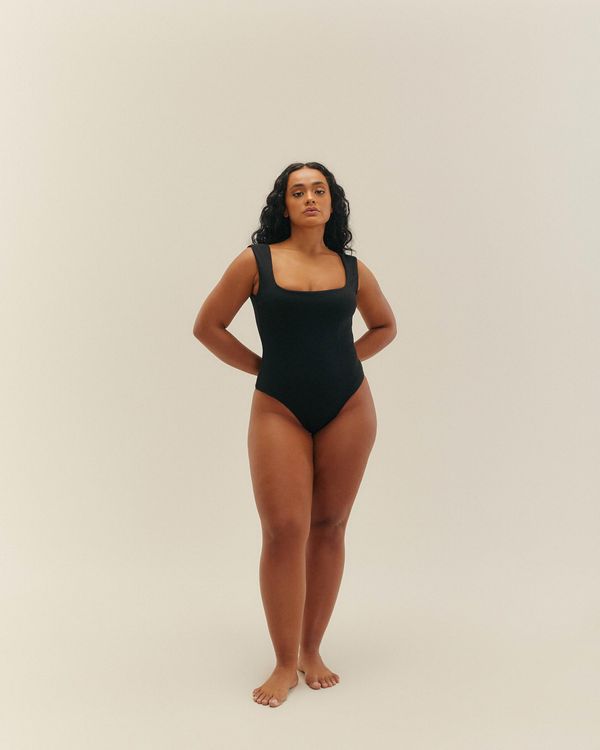 Brigitte Crepe Black Swimsuit