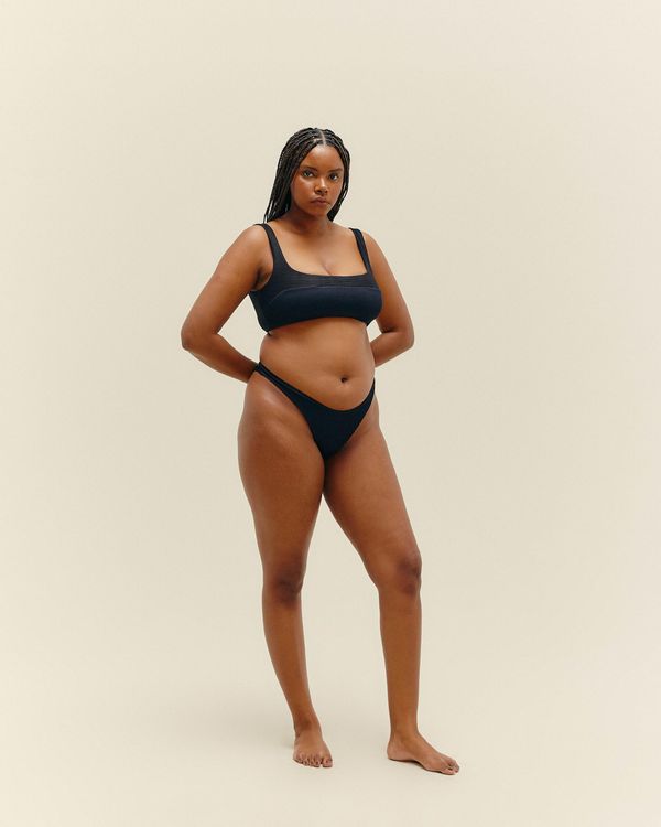 Bikini with Monica Top and Basic Thin Black Panties | Haight